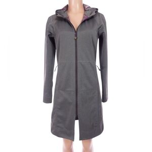 Lululemon Grey Long Hooded Zip Jacket Size 2 | Fitted Athletic Coat